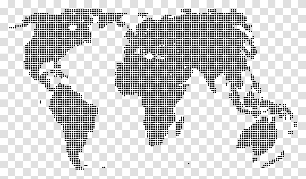 World Map Dots 2 Clip Arts World Map Dots, Gray Transparent Png