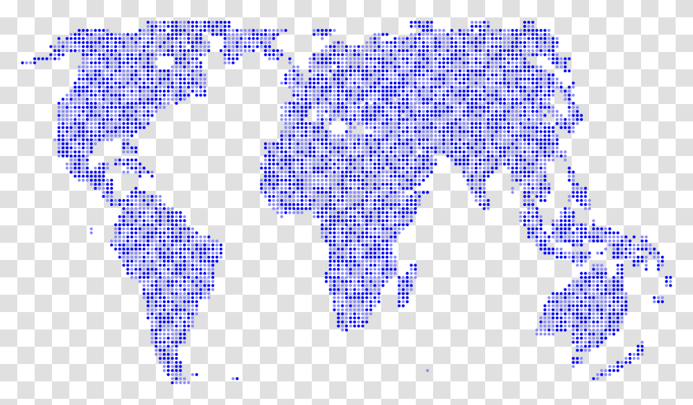 World Map Dots 2 Variation 2 Clip Arts Dot World Map, Pac Man Transparent Png