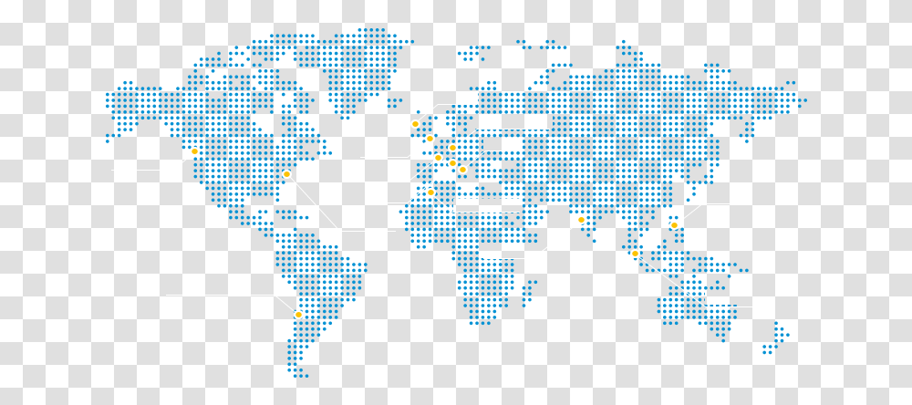 World Map Dotted, Network, Pac Man Transparent Png