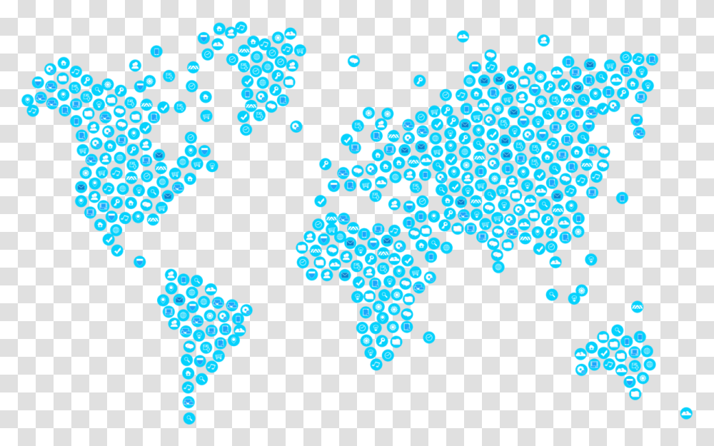 World Map Icon Blue, Pattern, Plot, Ornament Transparent Png