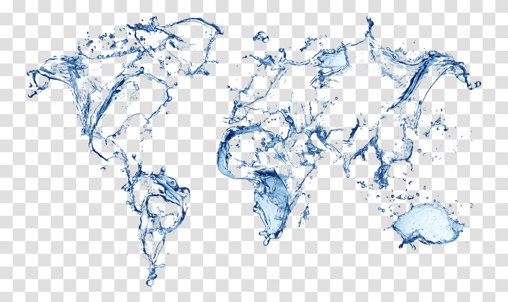 World Map In Water, Ice, Outdoors, Nature, Droplet Transparent Png