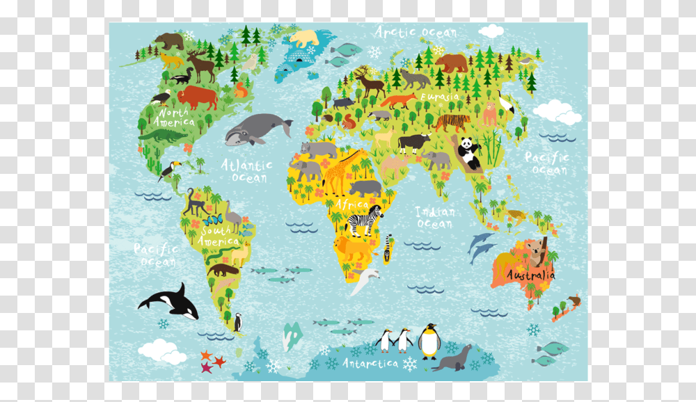 World Map Rectangular PlacematClass Childrens World Map, Diagram, Atlas, Plot, Fish Transparent Png