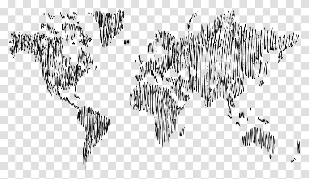 World Map Scrible Doodle Drawing 2 Map Of Mysterie In The World, Gray, World Of Warcraft, Halo Transparent Png