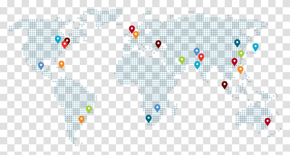 World Map Showing Office Locations Map, Pac Man Transparent Png