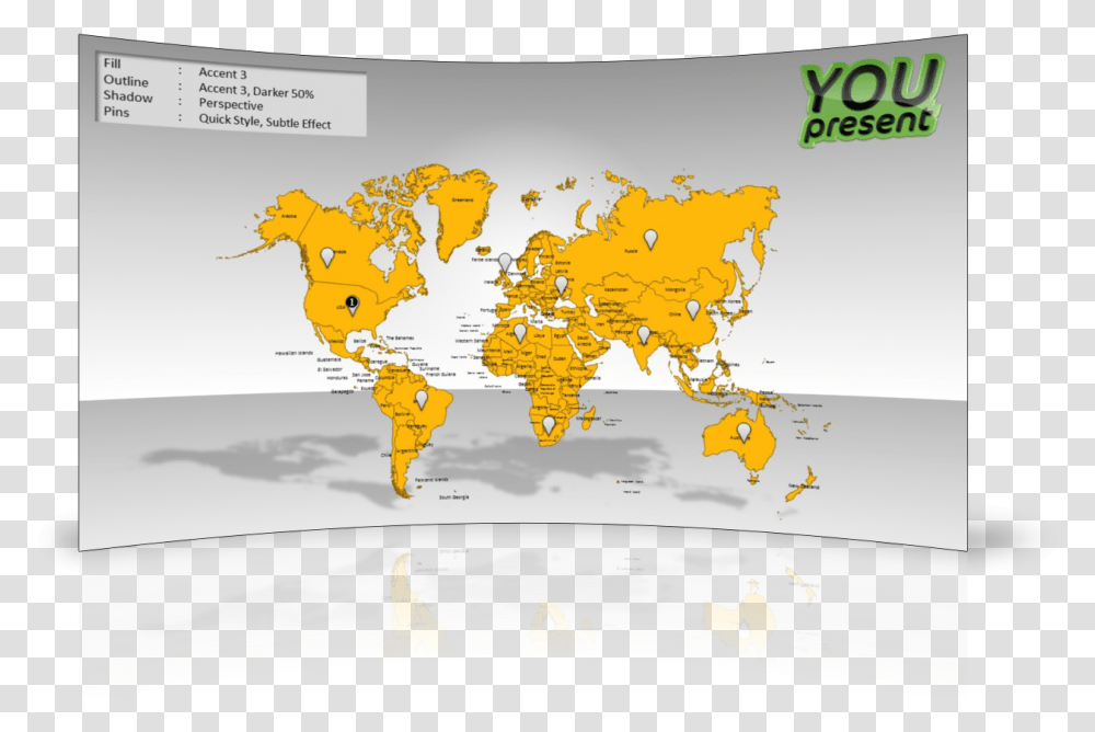 World Map Template For Powerpoint Youpresent World Map, Diagram, Atlas, Plot, Vegetation Transparent Png