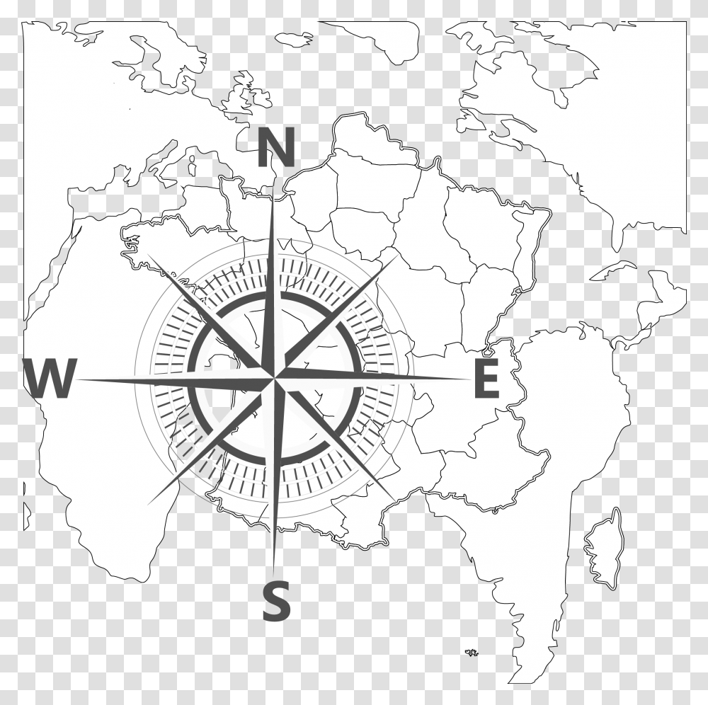 World Map With Compass Rose Clip Art Navigation Transprent Clip Art, Wheel, Machine, Compass Math Transparent Png