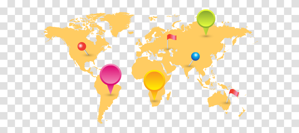 World Map With Mark Pins Free Vector Pack World Map, Diagram, Plot Transparent Png