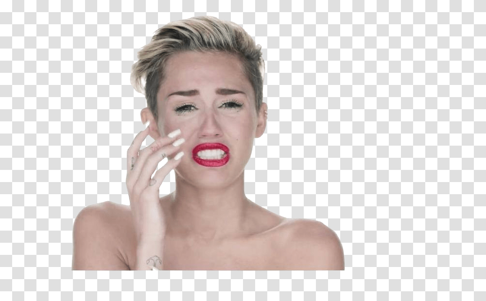 World Of Miley Cyrus Face, Person, Human, Head, Lipstick Transparent Png