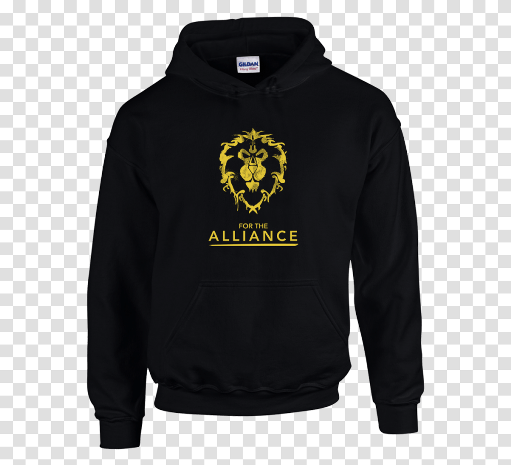 World Of Warcraft Alliance Unisex Hoodie Gildan 1850 Black, Apparel, Sweatshirt, Sweater Transparent Png