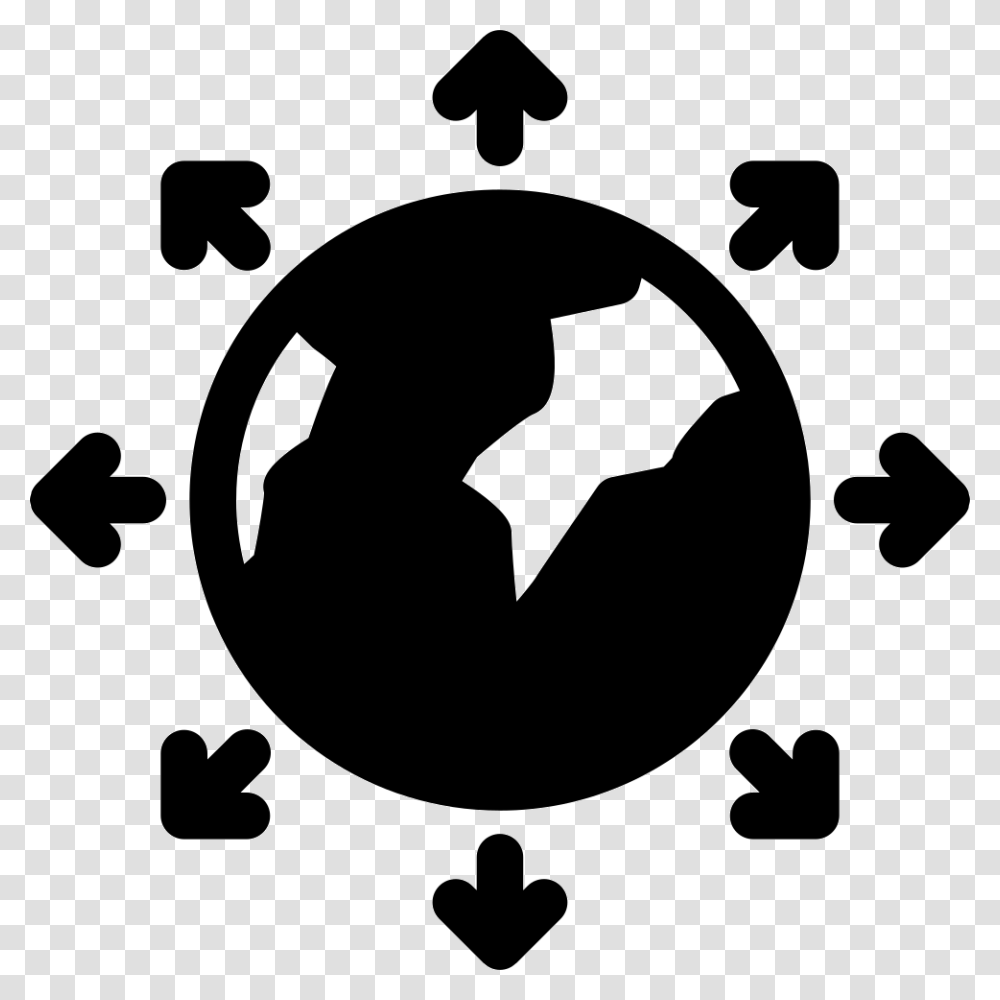 World Surrounded By Arrows In All Directions Inclusive Social Model Of Disability, Stencil, Recycling Symbol Transparent Png