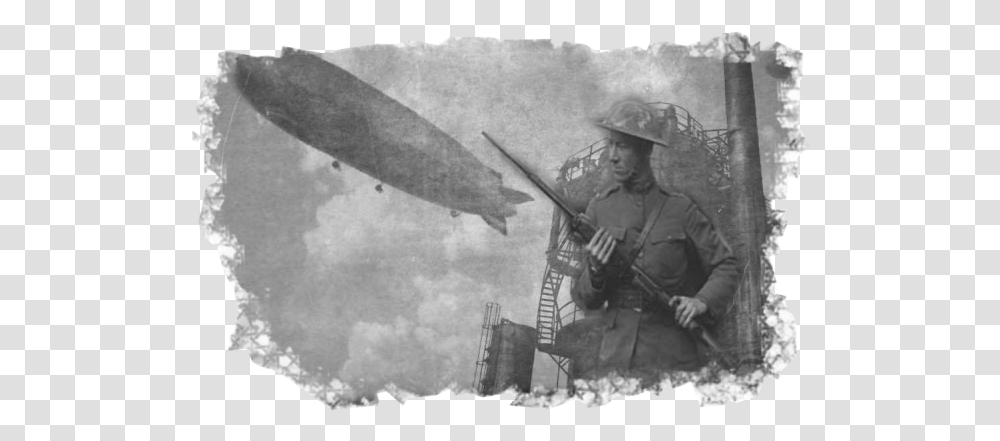 World War I - Airships And The Browning Automatic Rifle Vintage Clothing, Person, Human, Vehicle, Transportation Transparent Png