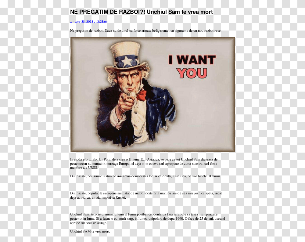 World War We Need You Uncle Sam, Person, Hat, Advertisement, Poster Transparent Png
