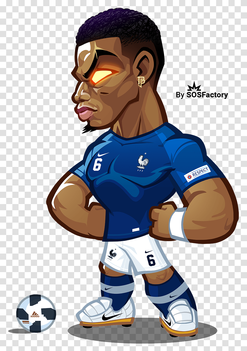 Worldcup Russia Mascotization Project Paul Pogba Caricature World Cup Russia 2018 Mascotization Project, Person, Sport Transparent Png