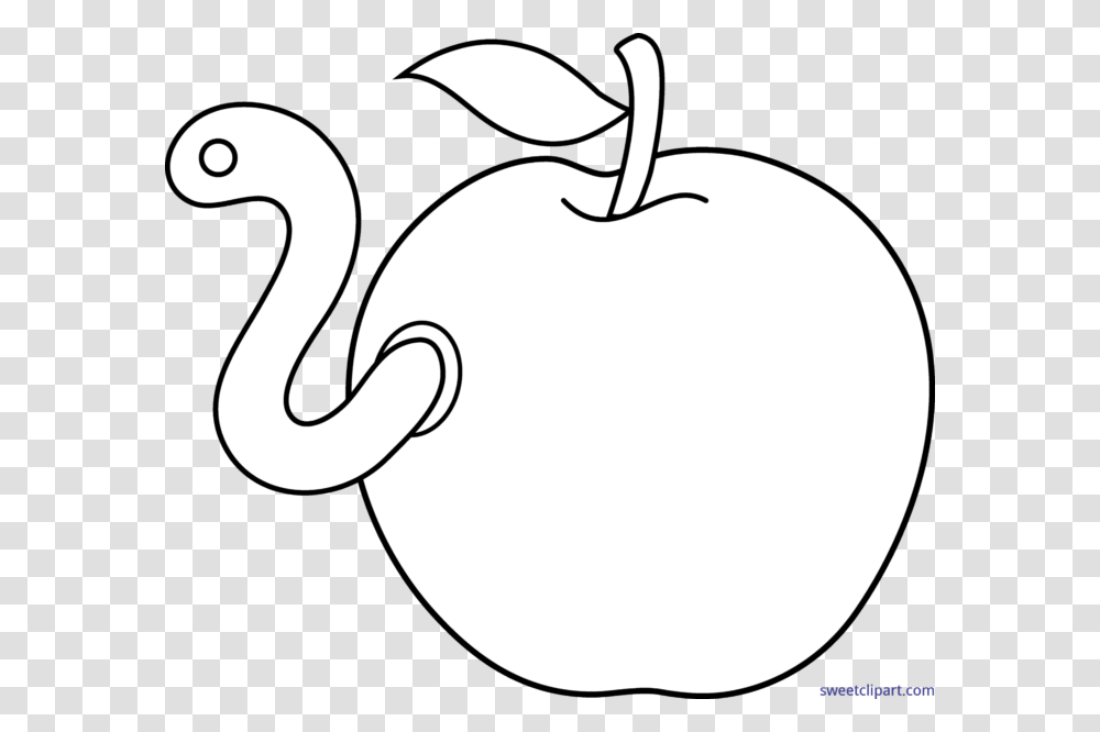 Worm Clip Apple Line Drawing Pictures, Plant, Fruit, Food, Cherry Transparent Png