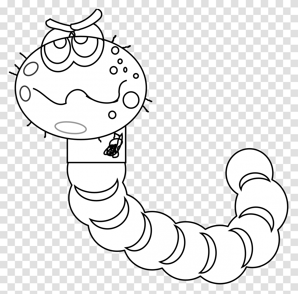 Worm Clipart Line Drawing Flower, Spiral Transparent Png