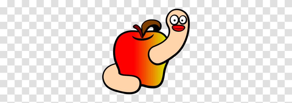 Worm In An Apple Clip Art, Label, Plant, Food Transparent Png