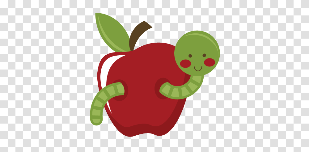Worm In Apple For Scrapbooking Worm Apple, Plant, Food, Vegetable, Pepper Transparent Png