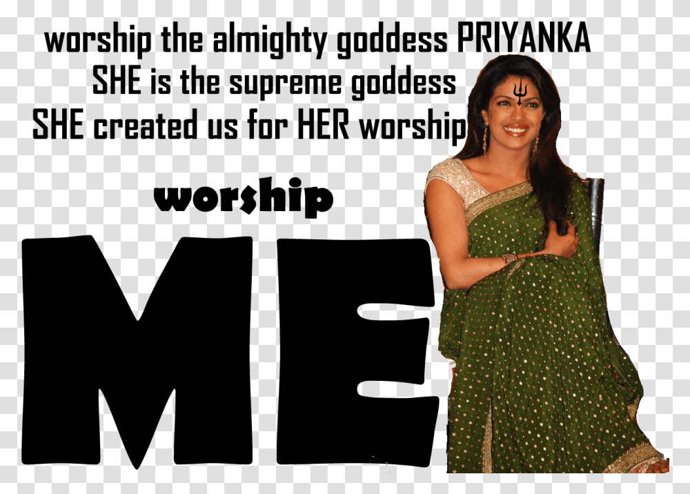Worship Goddess Priyanka Almighty Girl, Apparel, Sari, Silk Transparent Png