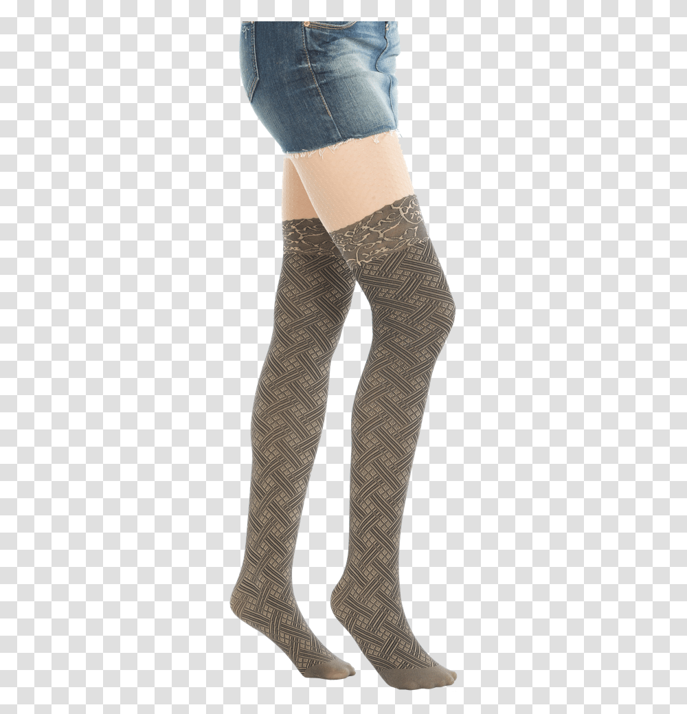 Woven Faux Thigh High Tights Tights, Pants, Apparel, Person Transparent Png