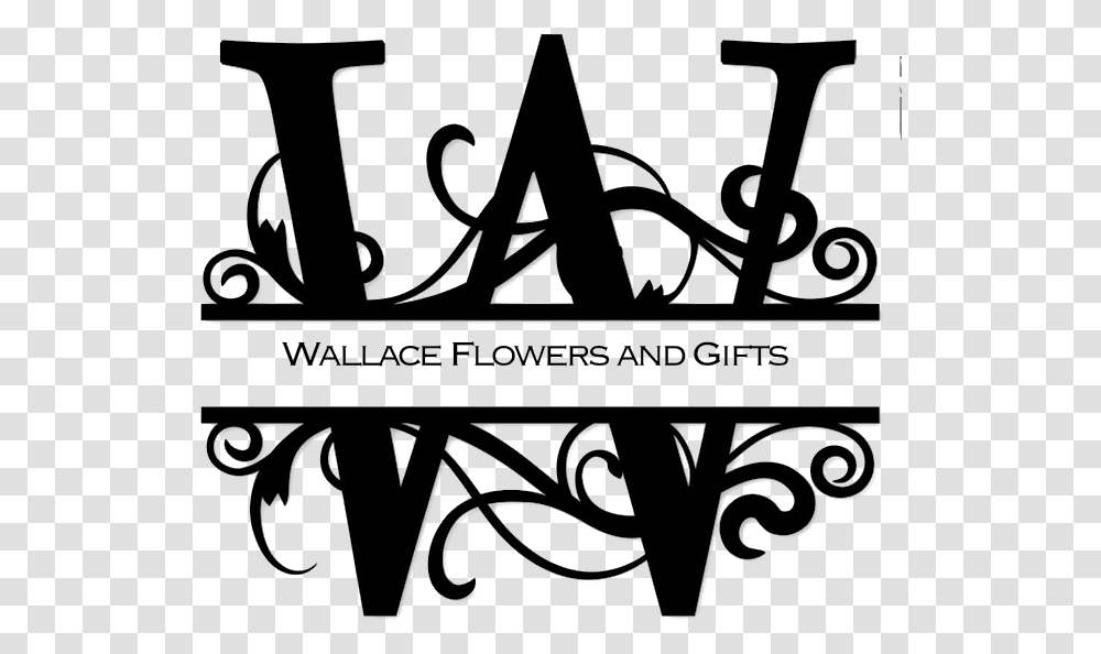 Wow Wallace Flowers And Gifts Split Letter Monogram W, Alphabet, Bicycle, Handwriting Transparent Png