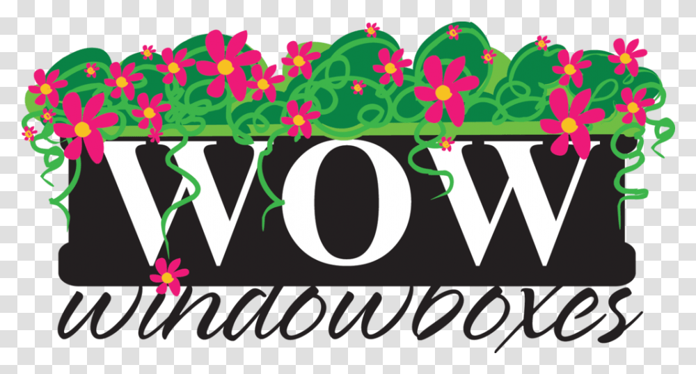 Wow Windowboxes Spring Flowers, Text, Graphics, Art, Alphabet Transparent Png