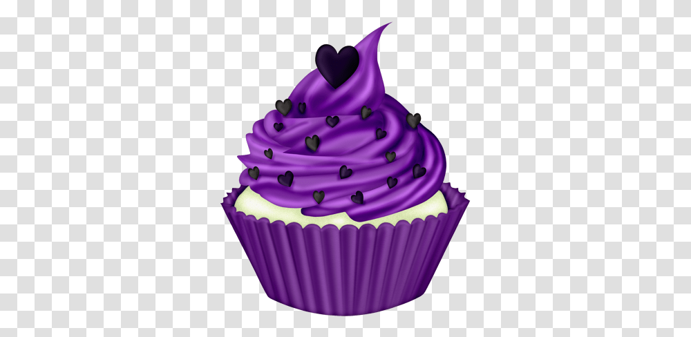 Wp Gf Cupcake Cup Cakes Clip Purple Cupcake Clipart Birthday Cupcake Purple Clipart, Cream, Dessert, Food, Creme Transparent Png