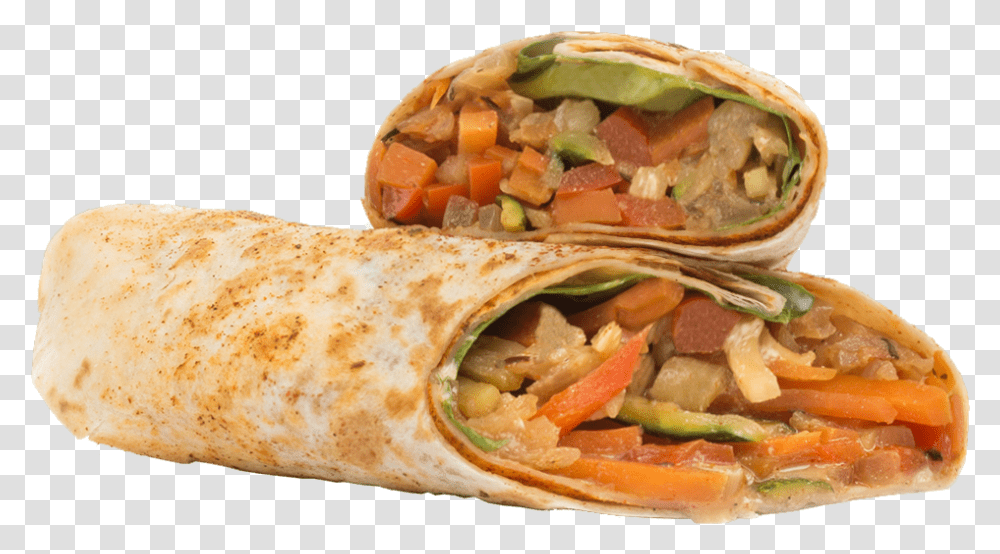 Wrap Vegetal Berenjena Calabacn Pimiento Zanahoria Fast Food, Burrito, Bread, Sandwich Wrap, Burger Transparent Png