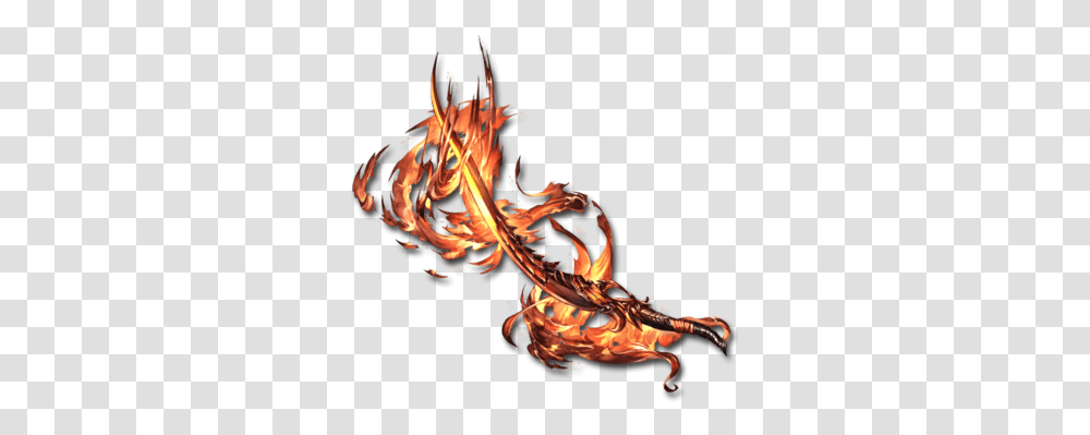Wrathfire Longblade Fire Katana, Dragon, Flame, Bonfire, Person Transparent Png