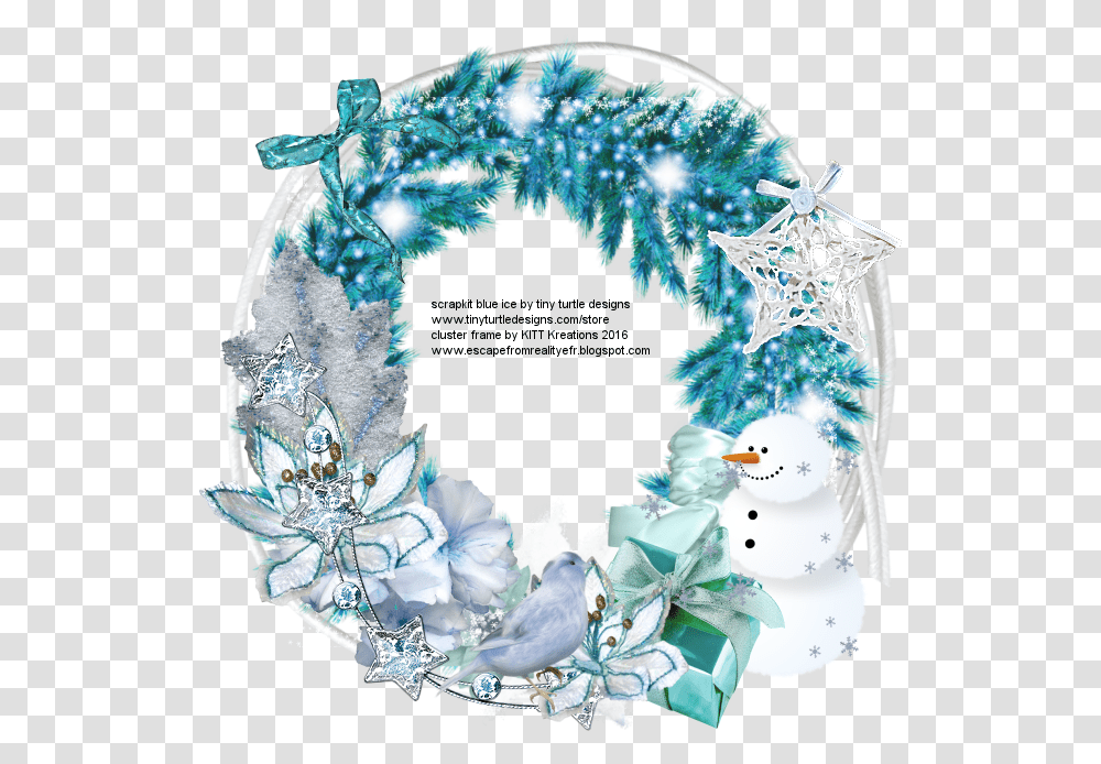 Wreath, Bird, Animal, Snowman, Winter Transparent Png