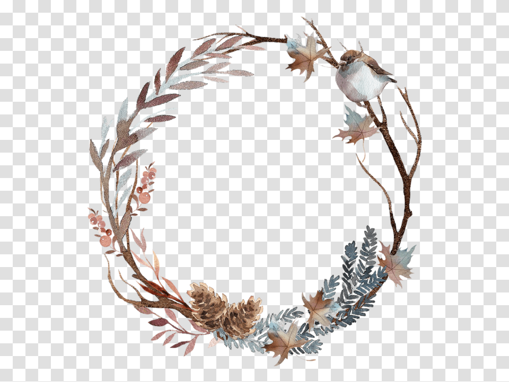 Wreath Bird2 Flower Circle For Christmas, Antler Transparent Png