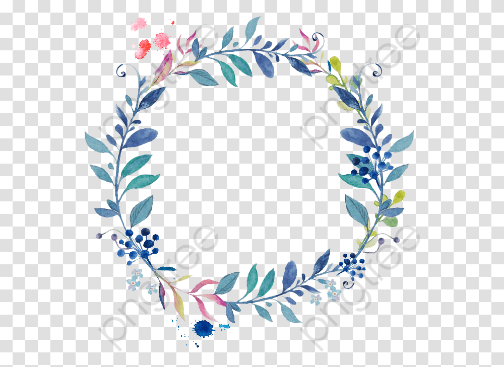 Wreath Border Clipart Watercolor Floral Wreath, Floral Design, Pattern, Plant Transparent Png