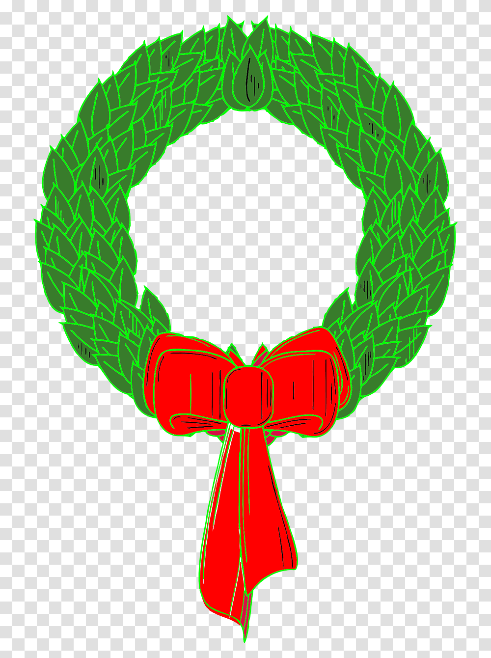 Wreath Chaplet Christmas Free Picture Green Wreath Clip Art Free, Heart Transparent Png