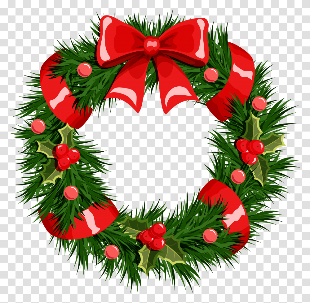 Wreath Christmas Garland Clip Art Christmas Background Christmas Wreath Clipart, Green Transparent Png