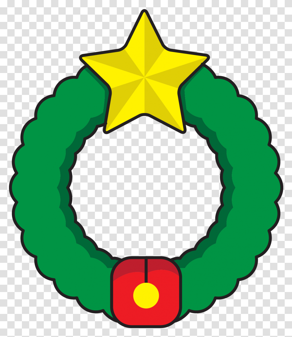 Wreath Christmas Icon With Star Graphic Language, Symbol, Star Symbol Transparent Png