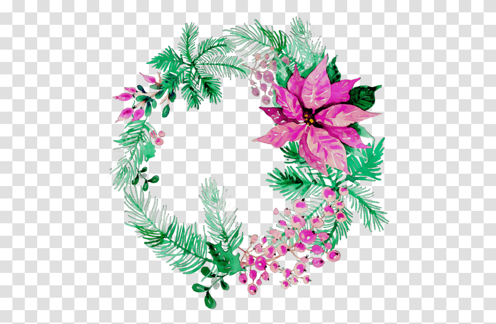 Wreath Christmas Ornament Floral Design, Pattern, Plant Transparent Png