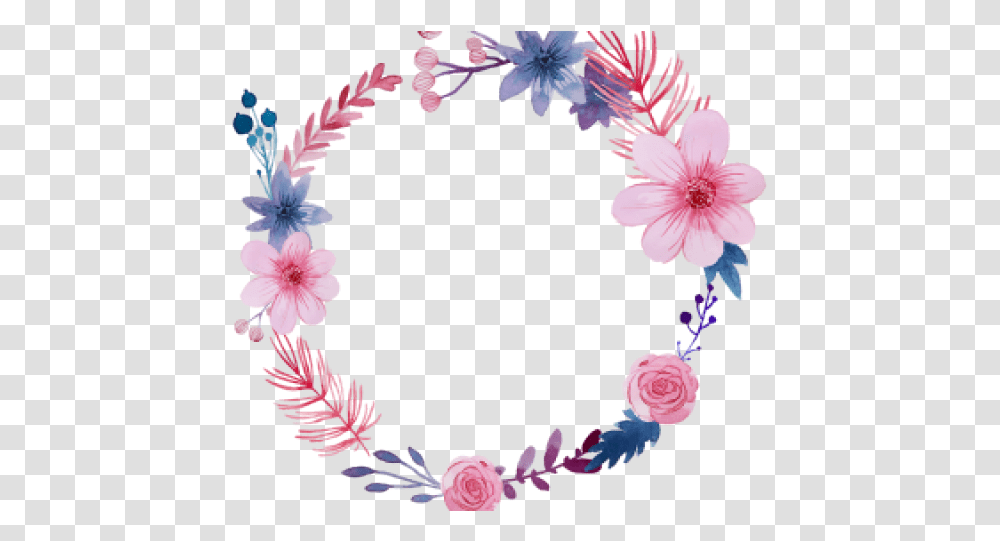 Wreath Clipart Lilac Flower Round Border Design Flowers, Plant, Blossom, Floral Design, Pattern Transparent Png