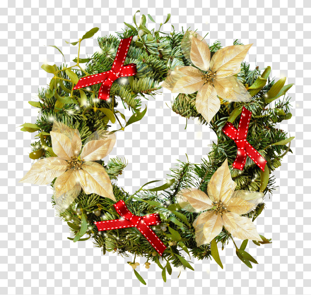 Wreath Crown Christmas Free Frame Clipart Novogodnij Venok, Plant, Flower, Blossom, Pattern Transparent Png