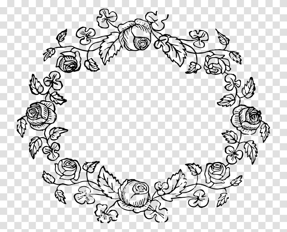 Wreath Floral Design Rose Flower Drawing, Gray, World Of Warcraft Transparent Png