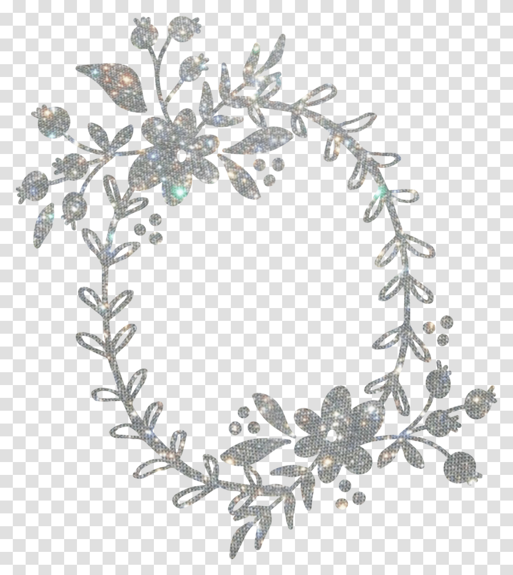 Wreath Floral Flowers Silver Glitter Laurel Leaves Spar Floral Design, Accessories, Accessory, Tiara, Jewelry Transparent Png