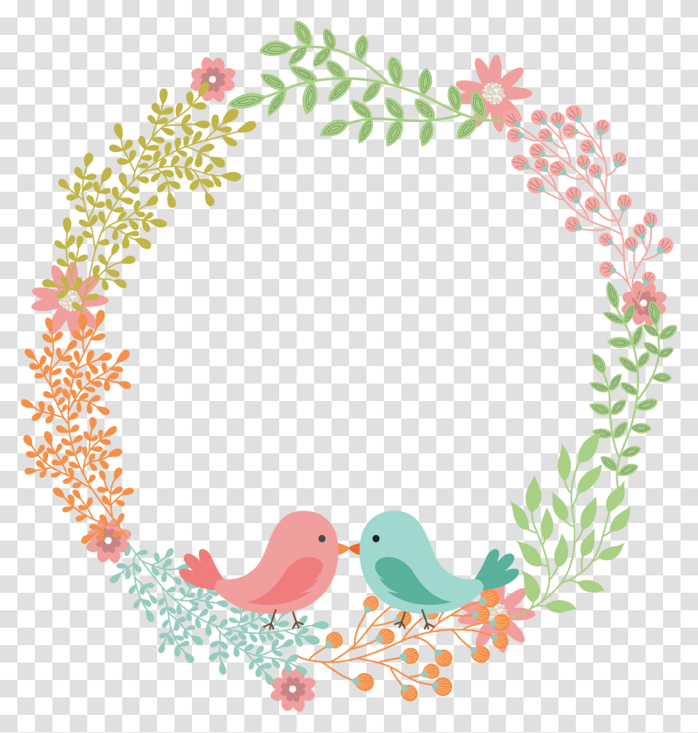 Wreath Floral Wreath Vector Wedding, Bird, Animal Transparent Png