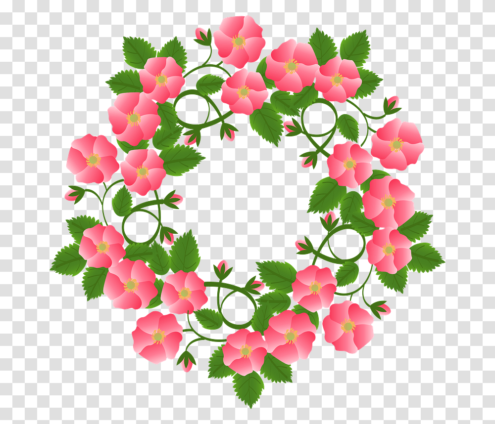 Wreath Flowers Romantic Clipart Free Download Mandevilla, Graphics, Floral Design, Pattern, Plant Transparent Png