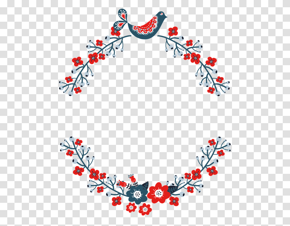 Wreath Frame Floral Flourish Border Decorative Merry Christmas Wishes Sticker, Floral Design, Pattern Transparent Png