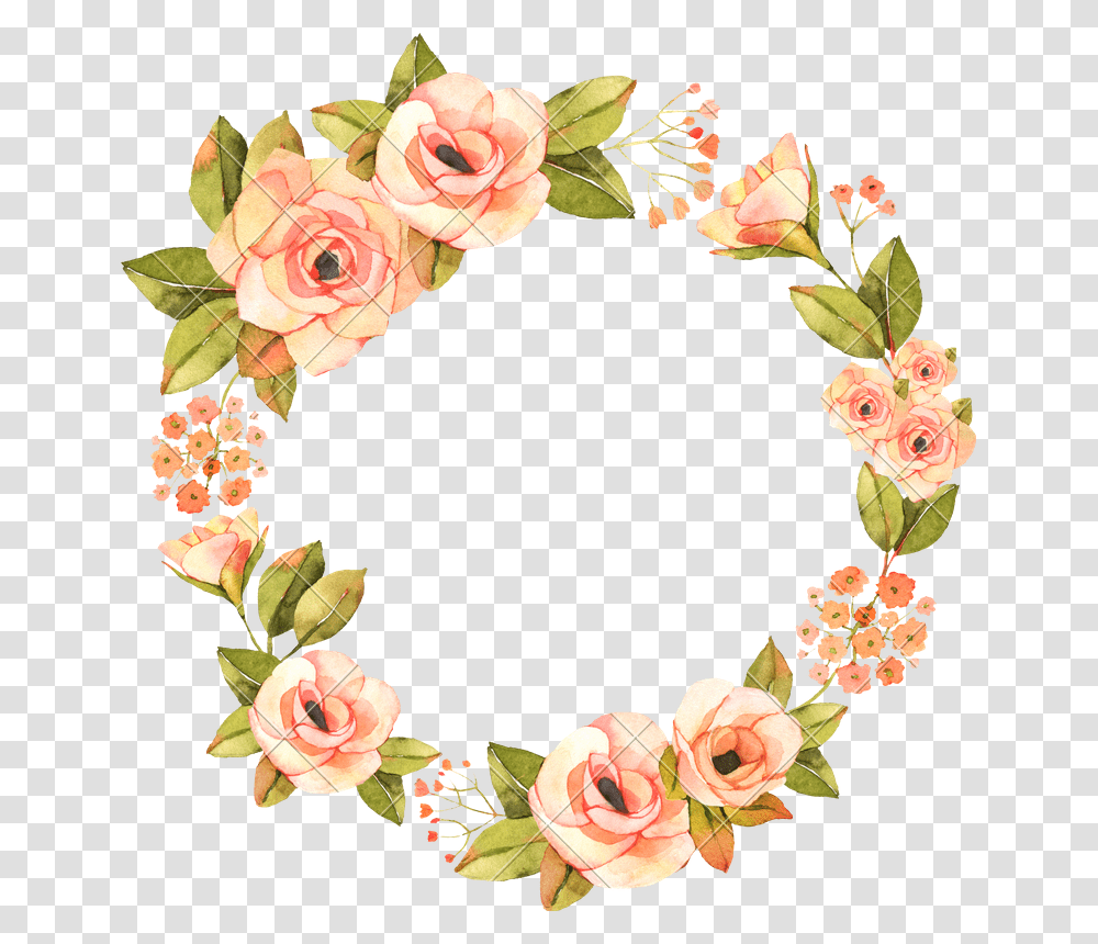 Wreath Modern Watercolor Flower Wreath, Floral Design, Pattern Transparent Png