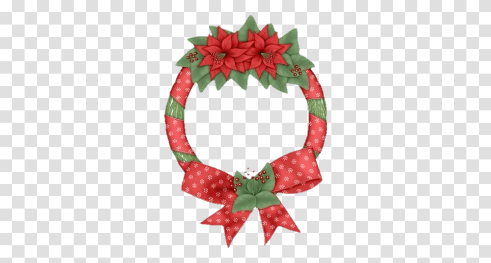 Wreath Poinsettia Christmas Ribbon Bow Christmas Day, Plant, Patchwork Transparent Png