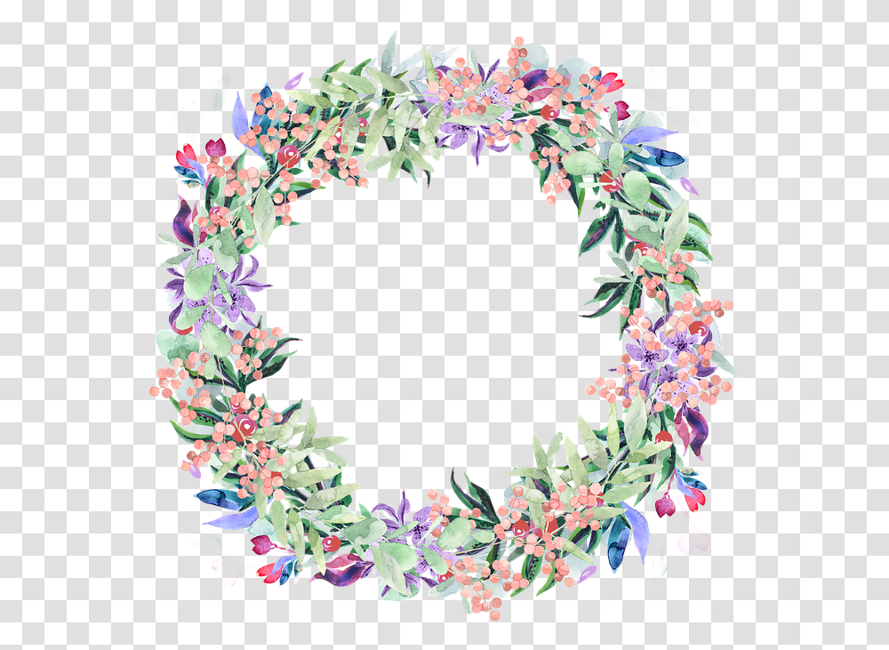 Wreath Watercolor Floral Clear Background Watercolor Flowers Transparent Png