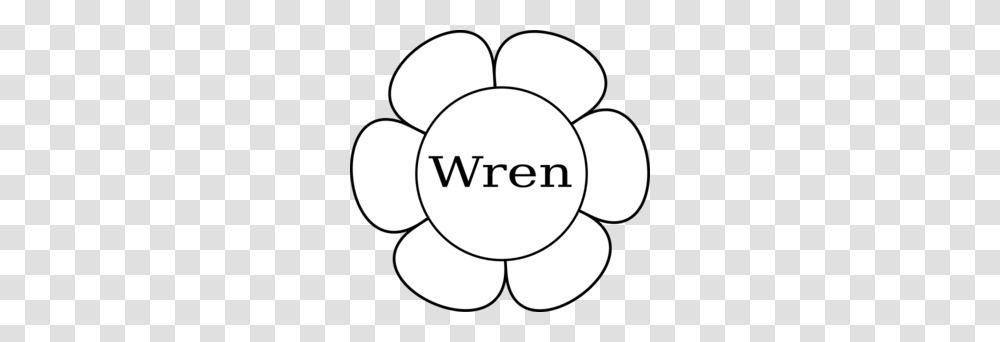Wren Window Flower Clip Art, Stencil, White Transparent Png