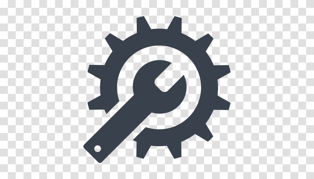 Wrench And Gear Icon, Machine, Cross Transparent Png