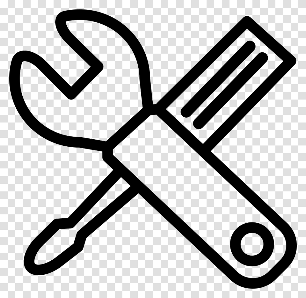 Wrench And Screwdriver Crossed Cacciavite E Chiave Inglese, Tool, Stencil, Can Opener, Lawn Mower Transparent Png