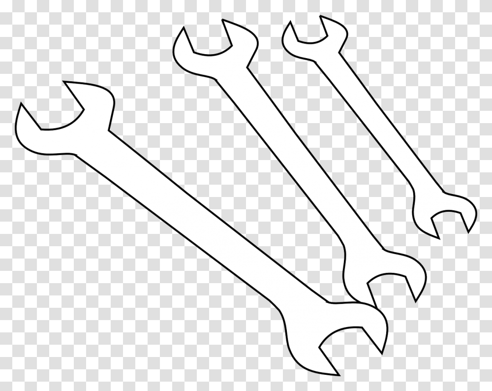 Wrench Hardware Outline Tools Work Craft Mechanic Kunci Pas, Axe, Hammer Transparent Png