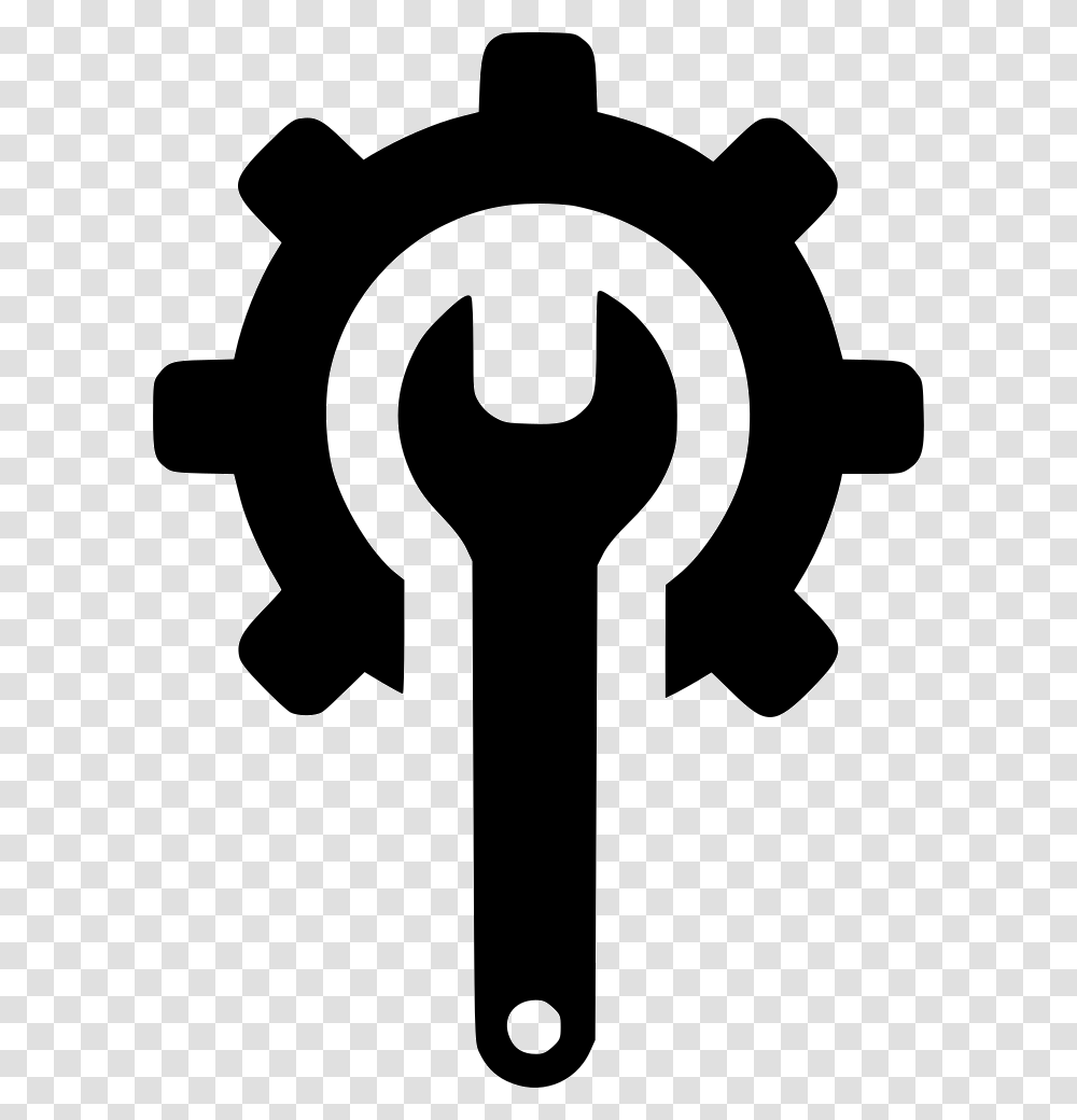 Wrench Icon Wrench And Gear Icon, Cross, Stencil, Silhouette Transparent Png